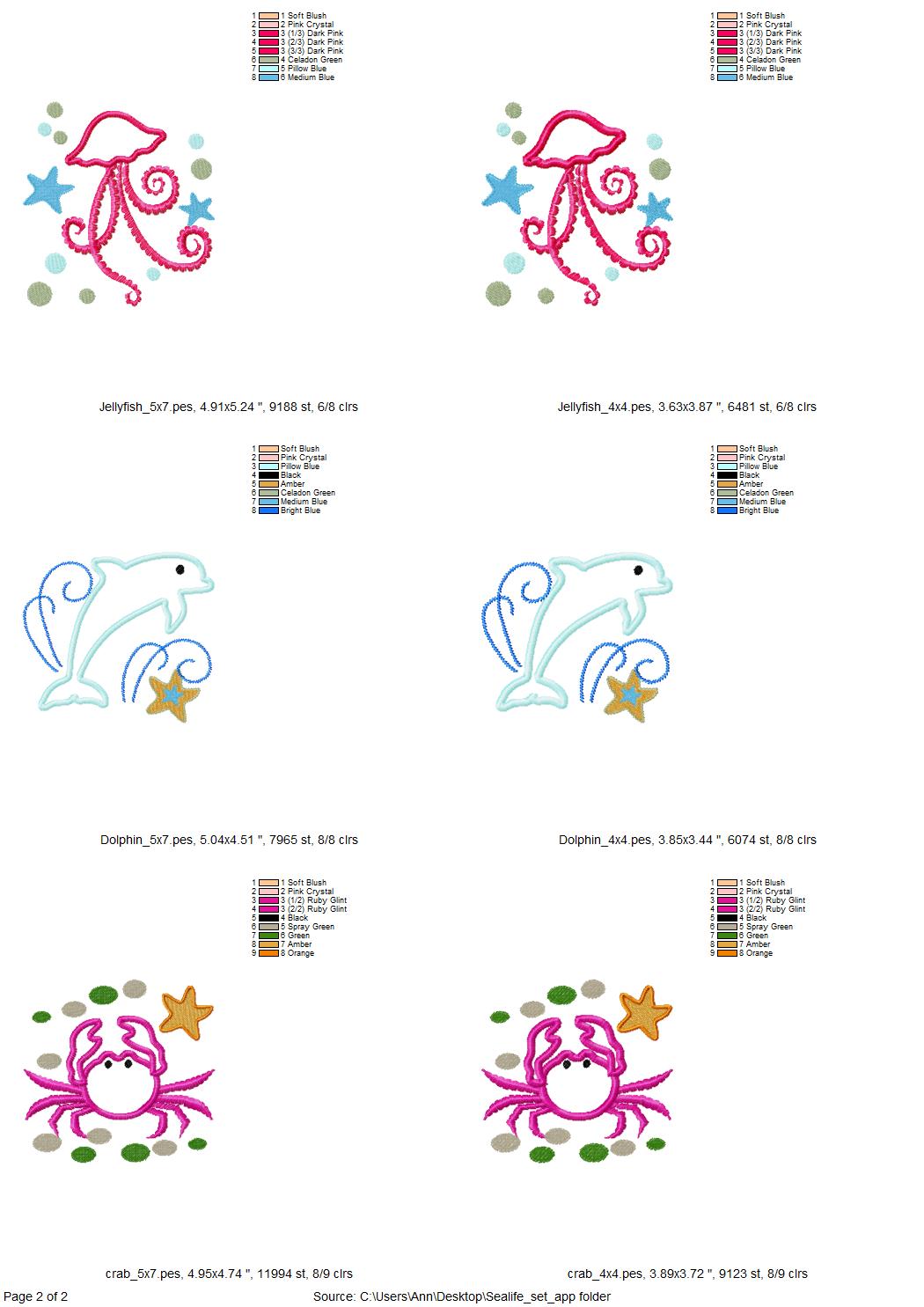 Sea Animals Applique Set - image 6