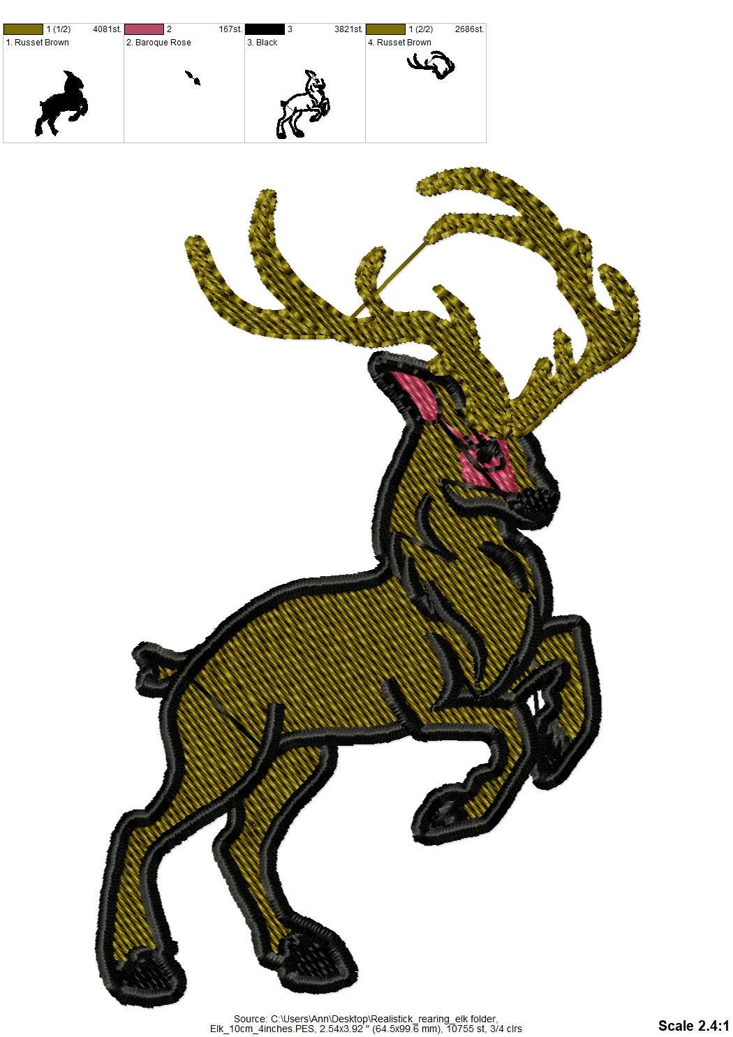 Realistic Rearing Buck Deer Applique - image 9