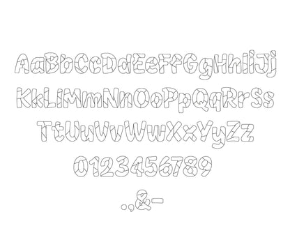 Raggedy Applique Patchwork Font