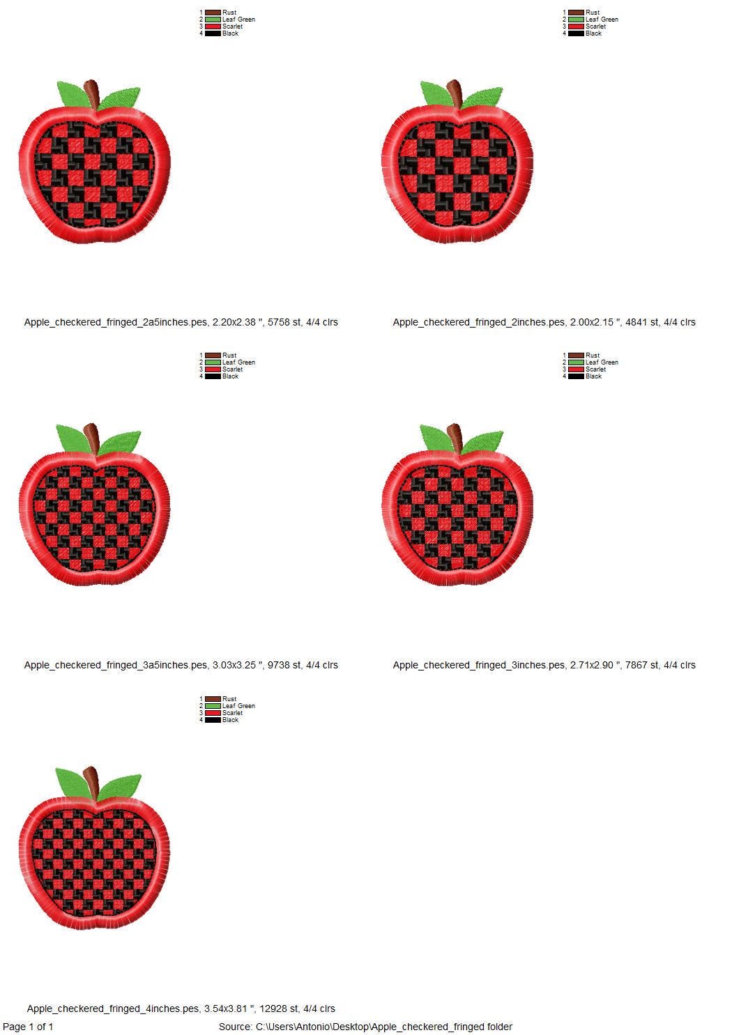 Patterned Fringed Apple
