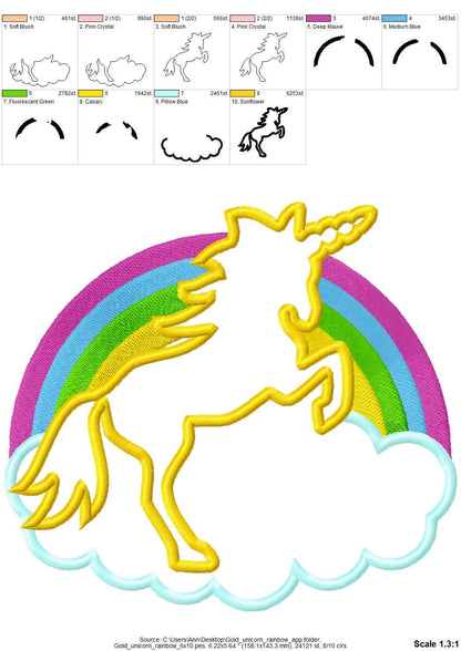 Rainbow Unicorn Applique - image 4