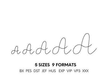 Bean Stitch Handwritten FONT quick light stitch script alphabet Monogram machine embroidery designs mini sizes 0.6 up to 1.8 inch, BX - image 8