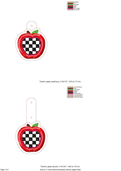 Checkered Fringed Apple Keychain