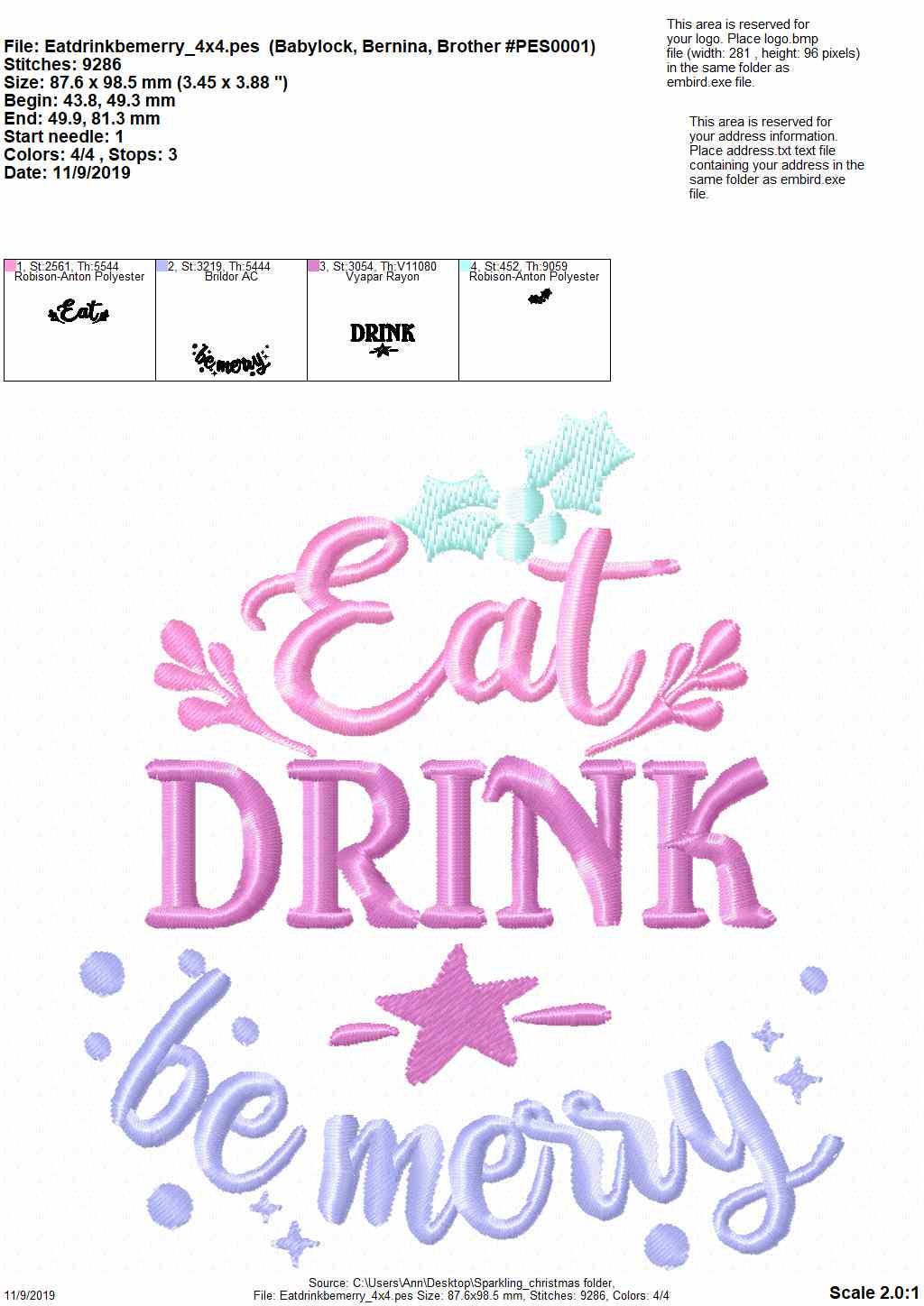 Sparkling Merry Christmas SET of 6 quotes saying machine embroidery designs Santa Claus quote kitchen napkin embroidery