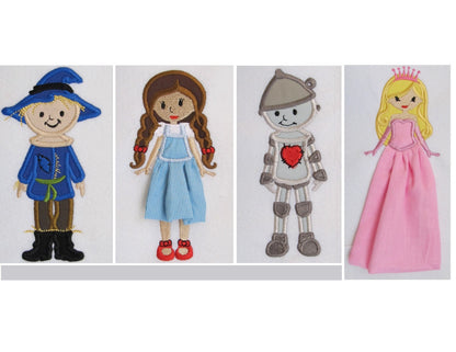 Wizard of Oz SET of 5 Dorothy Glinda Tin-man Applique Embroidery 4" 6" 7" 9" 5" 10" | PES DST JEF | Artapli