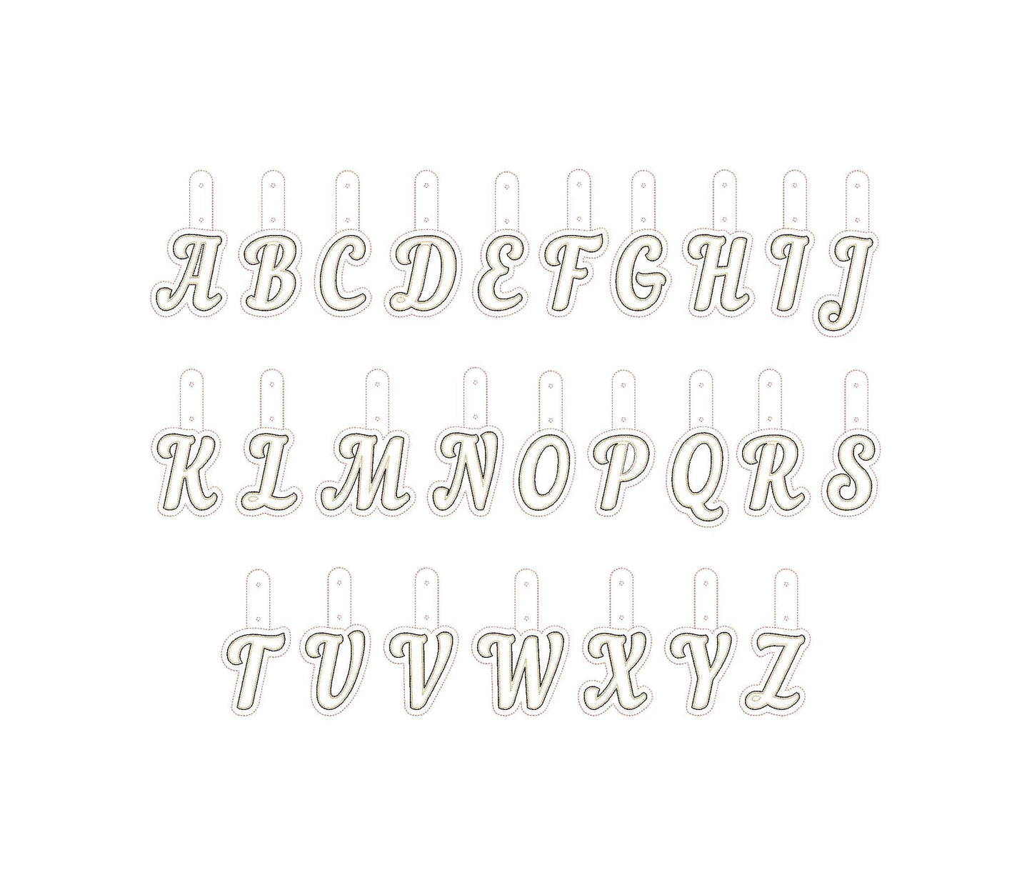 Puffy foam Key Fob snap tab and Eyelet Puff Monogram alphabet A-Z keychain simply in the hoop ITH gift idea machine embroidery designs - image 10