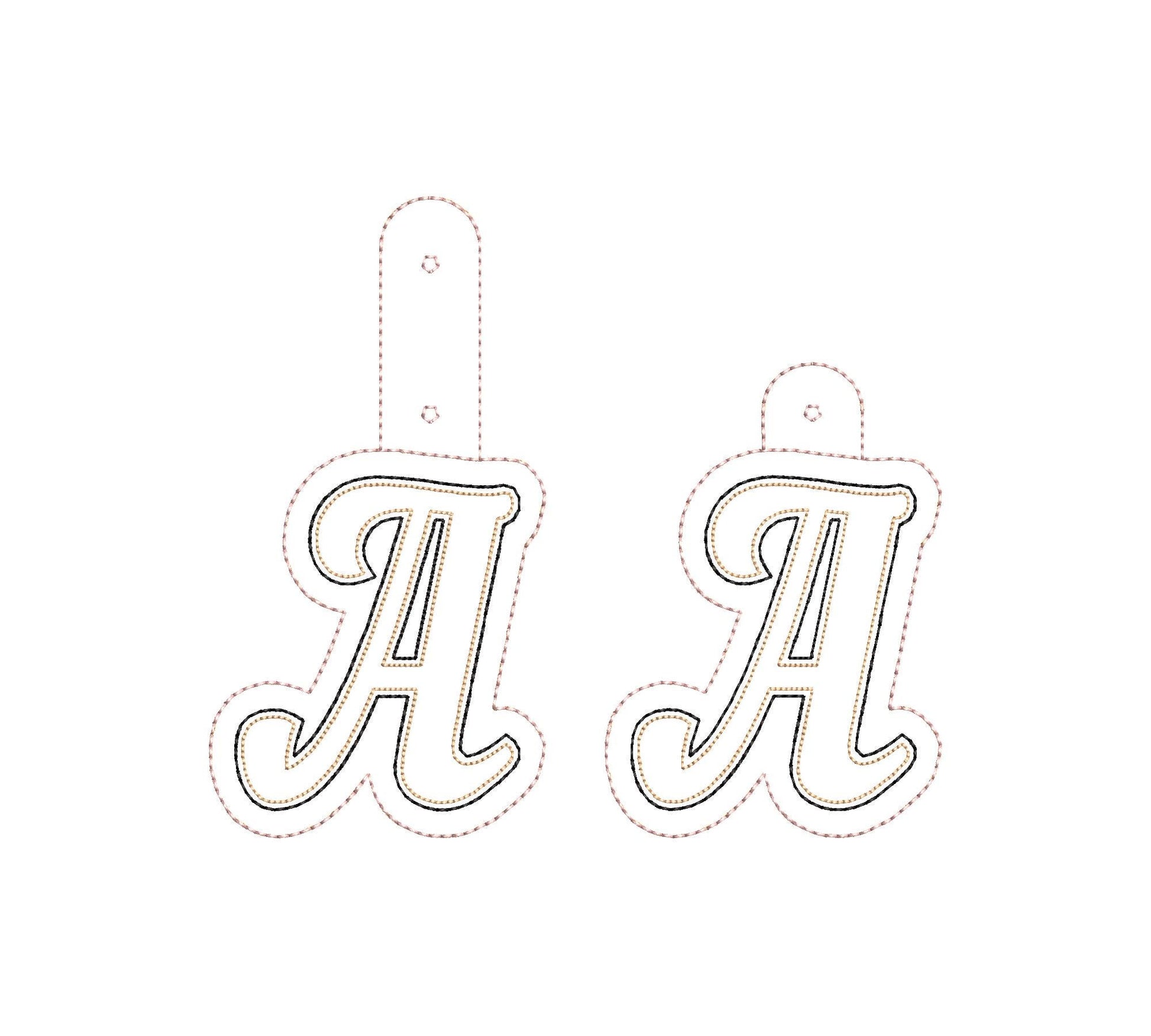 Puffy foam Key Fob snap tab and Eyelet Puff Monogram alphabet A-Z keychain simply in the hoop ITH gift idea machine embroidery designs - image 8