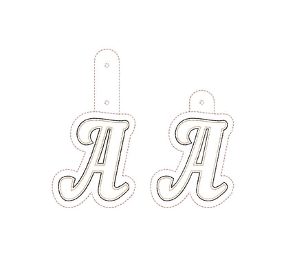 Puffy foam Key Fob snap tab and Eyelet Puff Monogram alphabet A-Z keychain simply in the hoop ITH gift idea machine embroidery designs - image 8