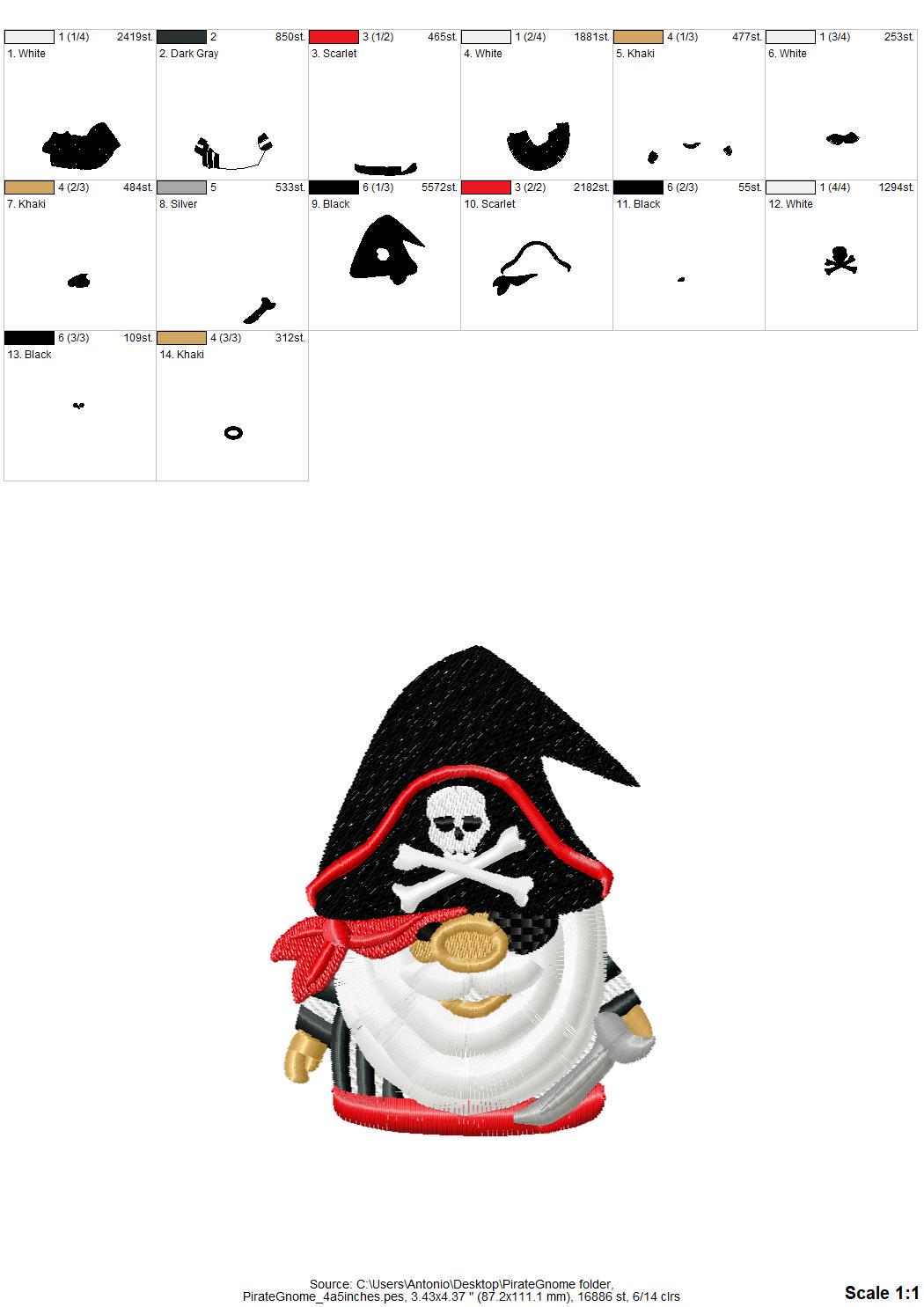 Fringed Fluffy Beard Pirate Gnome Crossed Bones Hat Machine Embroidery Designs Little Boys Baby Fur Chenille Design Sizes 4, 4.5, 5 Inches - Etsy