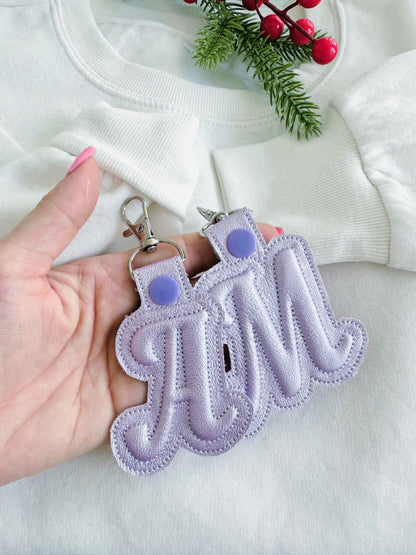 Puffy foam Key Fob snap tab and Eyelet Puff Monogram alphabet A-Z keychain simply in the hoop ITH gift idea machine embroidery designs - image 3