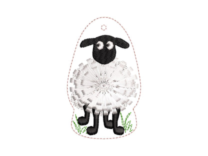 Fringed Fluffy Sheep Keychain