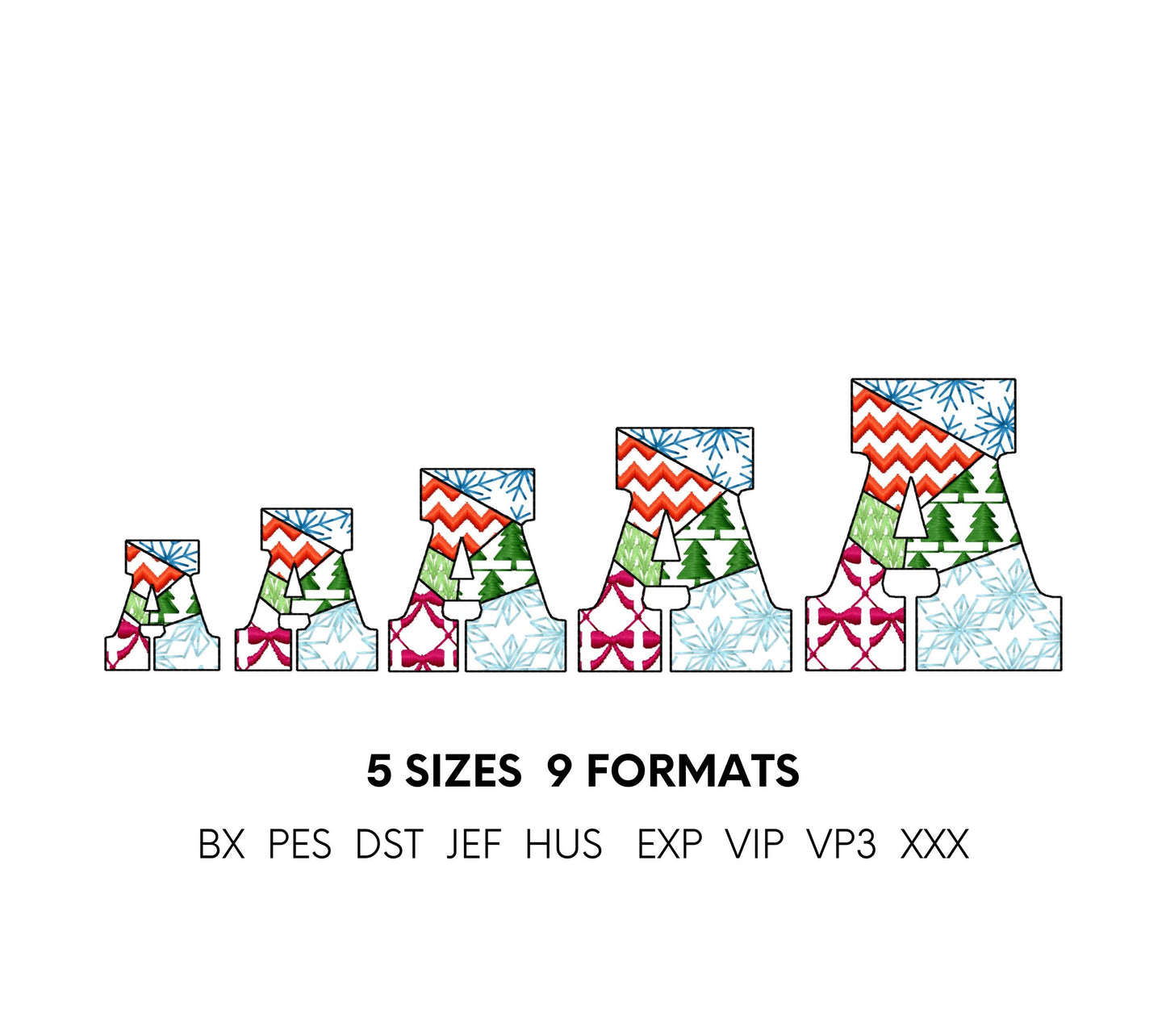 Christmas Patchwork Block Font