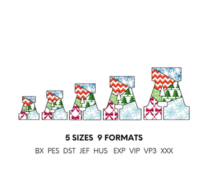 Christmas Patchwork Block Font