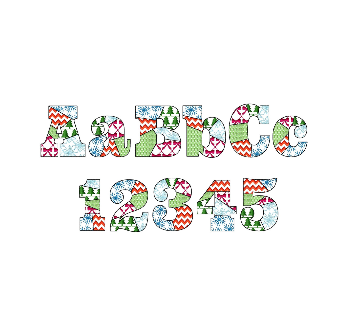 Christmas Patchwork Block Font