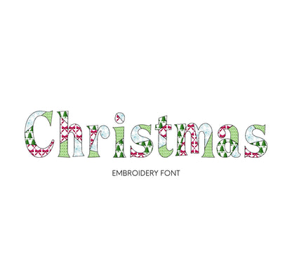 Christmas Patterned Block Font Patchwork alphabet best Monogram letters numbers machine embroidery designs
