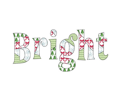 Christmas Patterned Block Font Patchwork alphabet best Monogram letters numbers machine embroidery designs