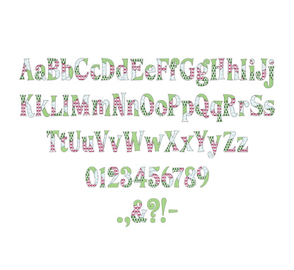 Christmas Patterned Block Font Patchwork alphabet best Monogram letters numbers machine embroidery designs