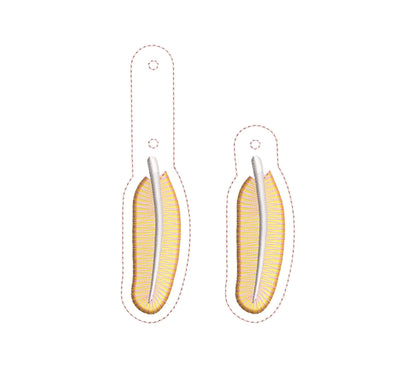 Fringed Fluffy Feather Eyelet and Key Fob Snap Tab simply in the hoop iridescent effect machine embroidery designs ITH keychain bag tag kids - image 7