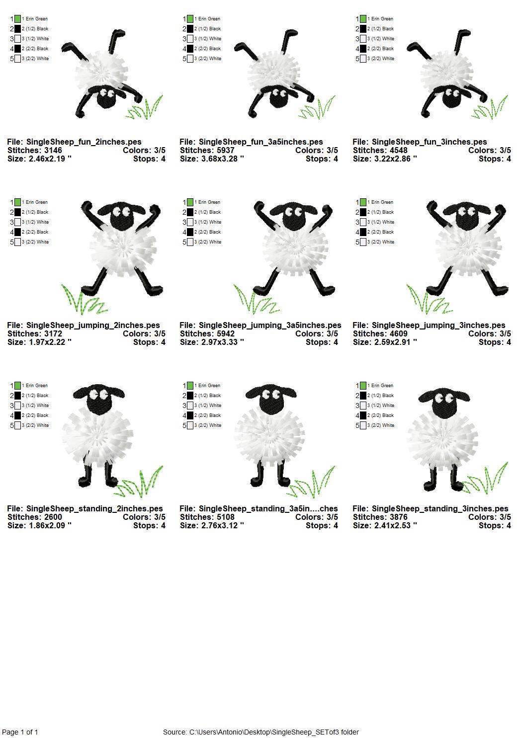 Little Fluffy Sheep Fringed Fur Lamb SET of 3 Single Sheep Machine Embroidery Designs Small Sizes 2, 3 and 3.5 Inch Awesome Kids Design - Etsy