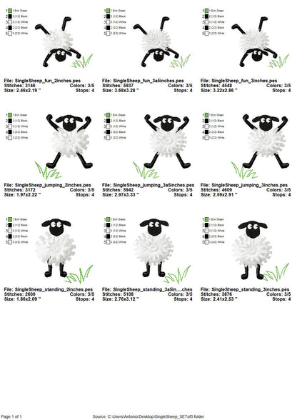 Little Fluffy Sheep Fringed Fur Lamb SET of 3 Single Sheep Machine Embroidery Designs Small Sizes 2, 3 and 3.5 Inch Awesome Kids Design - Etsy