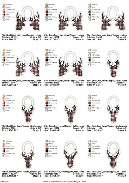 Buck Deer Towel Topper SET of 3