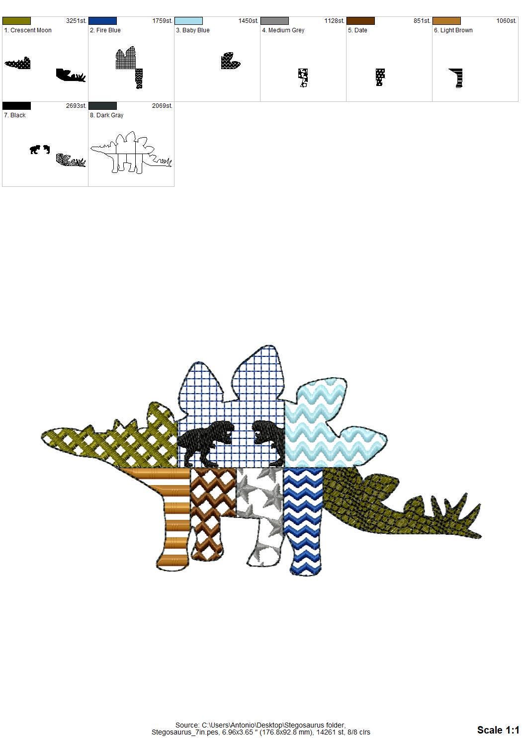 Patchwork Stegosaurus Dinosaur