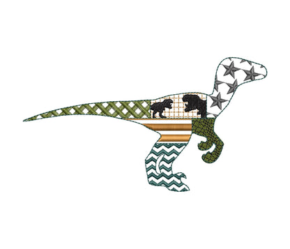 Patchwork Velociraptor Dinosaur
