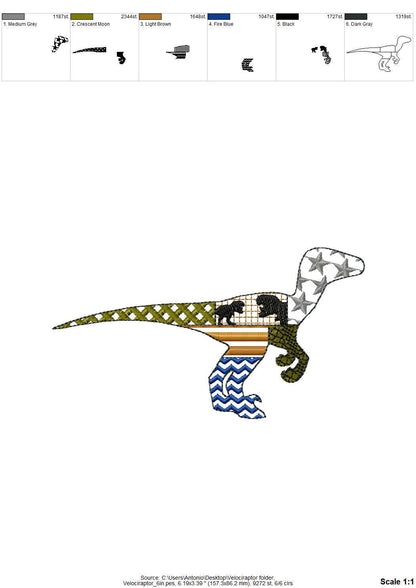 Patchwork Velociraptor Dinosaur