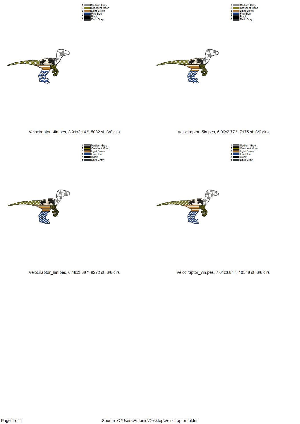 Patchwork Velociraptor Dinosaur