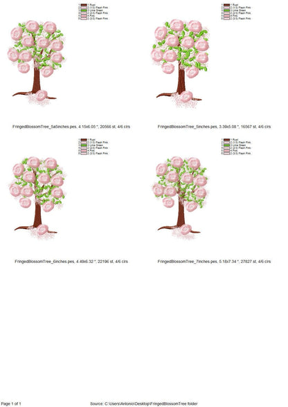 Fringed Blossom Tree Cherry Sakura Apple Tree Flowered Flower Fluffy Fringe floral machine embroidery designs fuzzy bloom sizes 5 up to 7 in - image 6