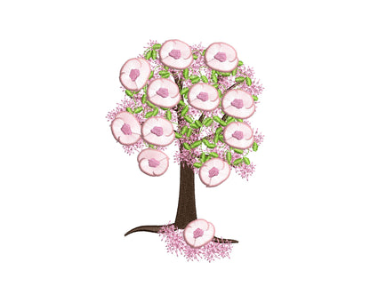 Fringed Blossom Tree Cherry Sakura Apple Tree Flowered Flower Fluffy Fringe floral machine embroidery designs fuzzy bloom sizes 5 up to 7 in - image 4