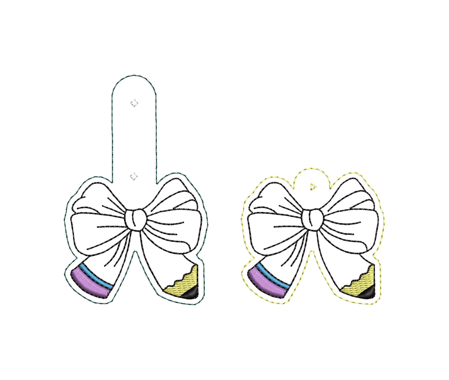 Teacher Pencil Bow Keychain ITH