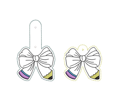 Teacher Pencil Bow Keychain ITH