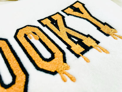 Halloween Spooky Melted FONT 2 styles Varsity Collegiate type kids best alphabet monogram machine embroidery designs fill stitch and outline - image 5