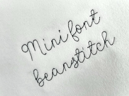 Bean Stitch Handwritten FONT quick light stitch script alphabet Monogram machine embroidery designs mini sizes 0.6 up to 1.8 inch, BX - image 2