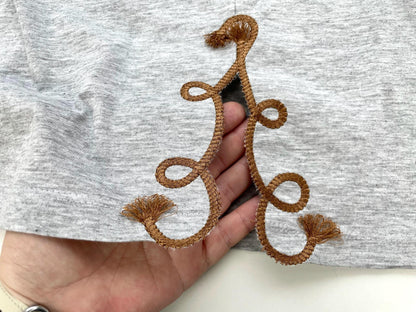 Cowboy Cowgirl Lasso Rope split side seam cutout side bow machine embroidery designs kids girls sweatshirt t-shirt outfit fringed tassel - image 8