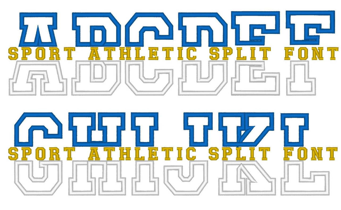 Sport Split Athletic Monogram Applique – Instant Download | Artapli