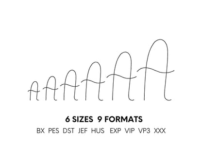 Handwritten Line FONT quick light bean stitch machine embroidery designs script alphabet Monogram letters assorted sizes 1 up to 3 inch, BX - image 7