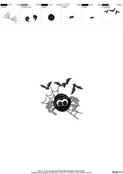 Cute little fringed fluffy Spider fur chenille Halloween machine embroidery designs spooky scary Spider fun fall baby kids sizes 3 to 4 inch - image 6