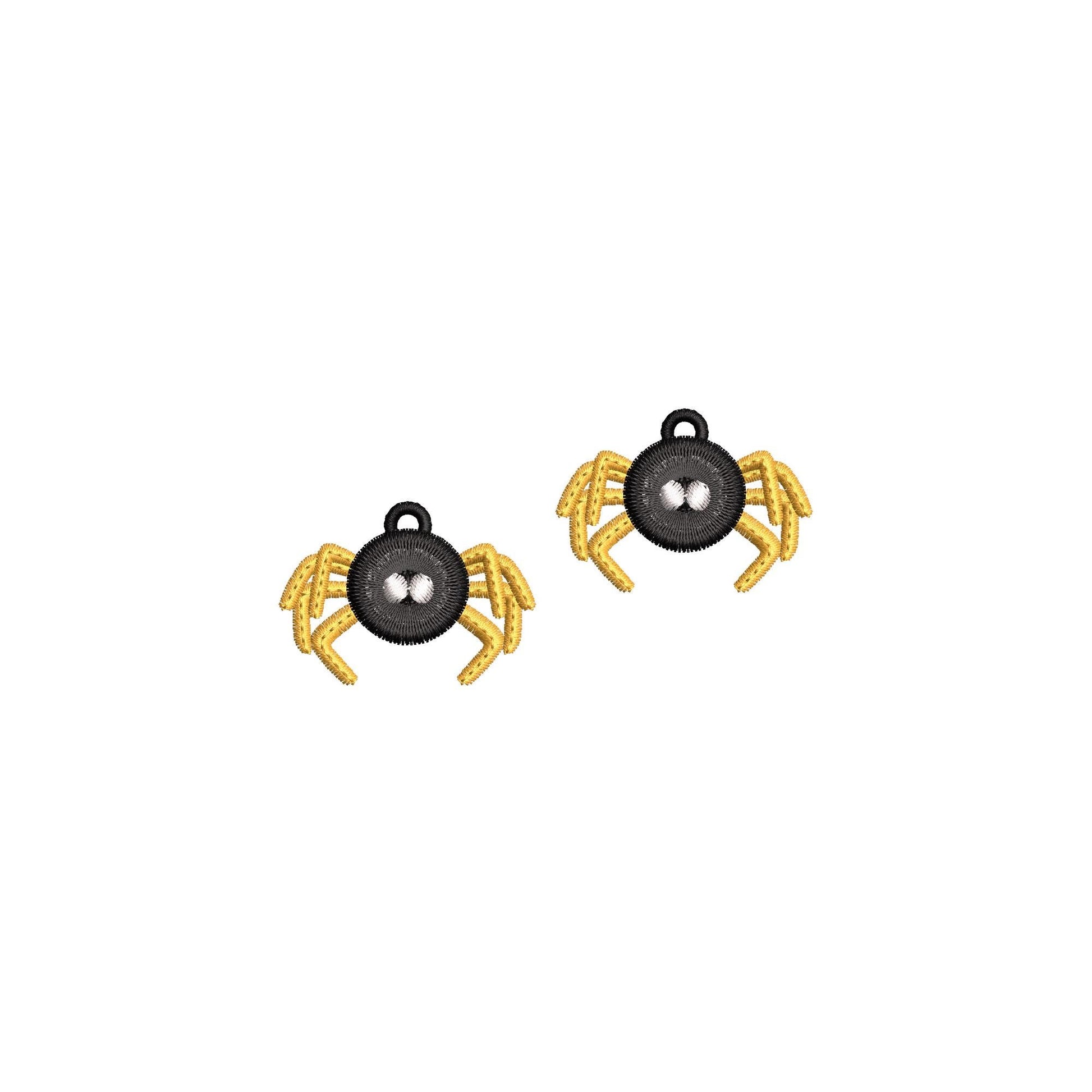 Fringed fluffy Spooky Spider earrings in the hoop Halloween girls scare charm FSL freestanding lace machine embroidery designs simply ITH - image 5