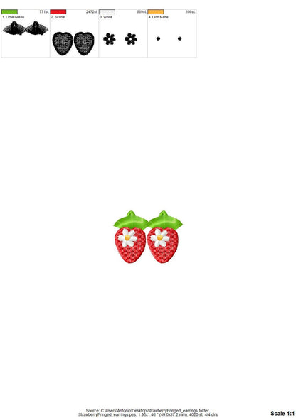 Summer Strawberry berries girls kids fringed pretty earrings charm FSL freestanding lace machine embroidery designs simply in the hoop ITH - image 9