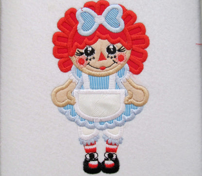 Raggedy Ann Applique Embroidery 6" 7" 8" 4" 5" 10" | PES DST JEF | Artapli