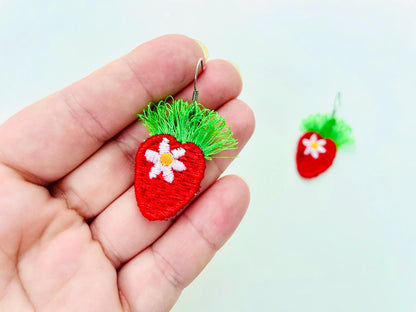 Summer Strawberry berries girls kids fringed pretty earrings charm FSL freestanding lace machine embroidery designs simply in the hoop ITH - image 6