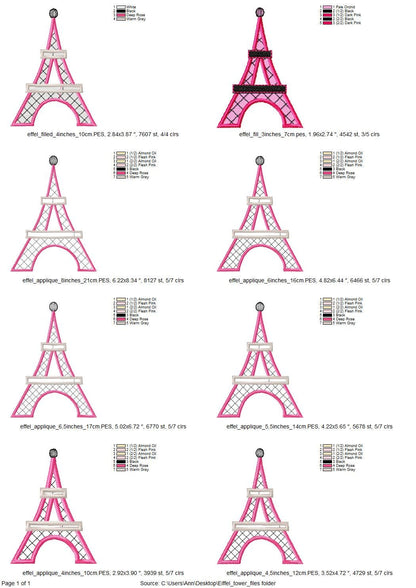 Eiffel Tower Fill Stitch and Applique - image 10