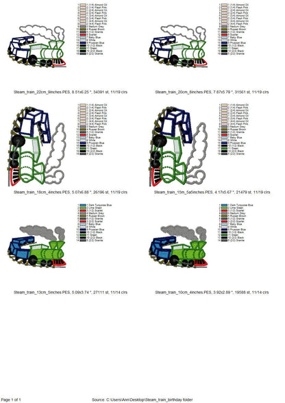 Birthday Steam Train Applique - image 2