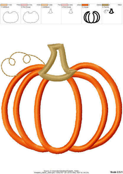 Classic Fall Pumpkin Applique - image 3