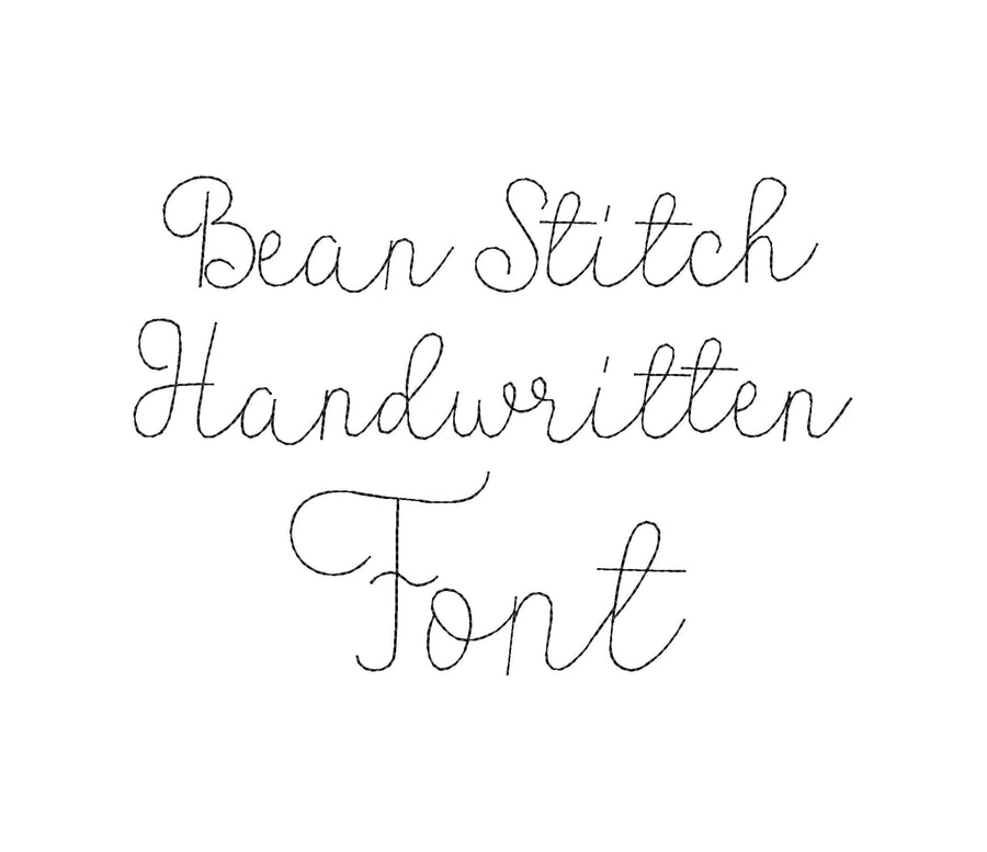 Bean Stitch Handwritten FONT quick light stitch script alphabet Monogram machine embroidery designs mini sizes 0.6 up to 1.8 inch, BX - image 1