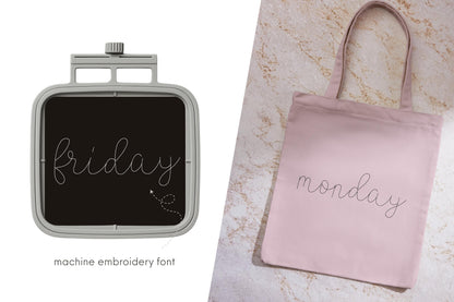 Bean Stitch Handwritten FONT quick light stitch script alphabet Monogram machine embroidery designs mini sizes 0.6 up to 1.8 inch, BX - image 5