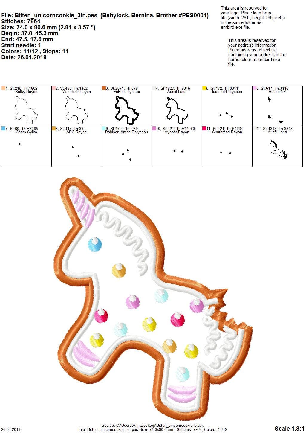 Bitten Gingerbread Man Unicorn Cookie - image 2