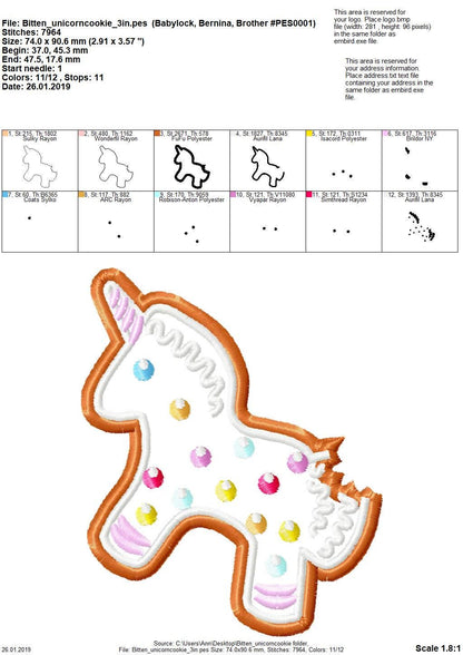 Bitten Gingerbread Man Unicorn Cookie - image 2